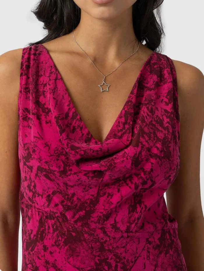 Faye Cowl Neck Dress 8211 Pink Marble Pink Marble Women Saint And Sofia Dresses