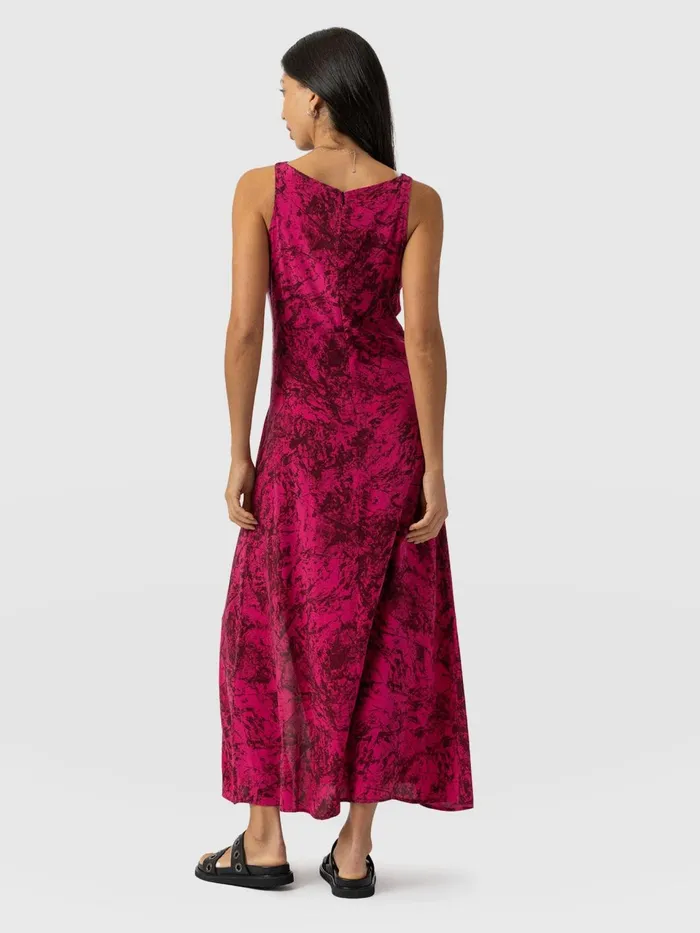 Faye Cowl Neck Dress 8211 Pink Marble Pink Marble Women Saint And Sofia Dresses