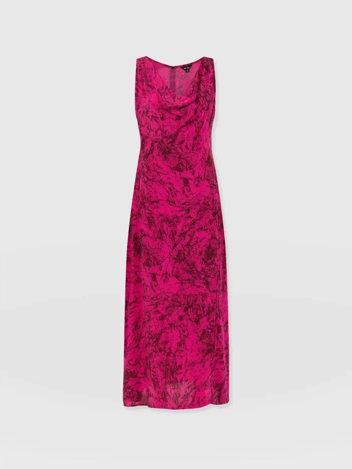 Faye Cowl Neck Dress 8211 Pink Marble Pink Marble Women Saint And Sofia Dresses