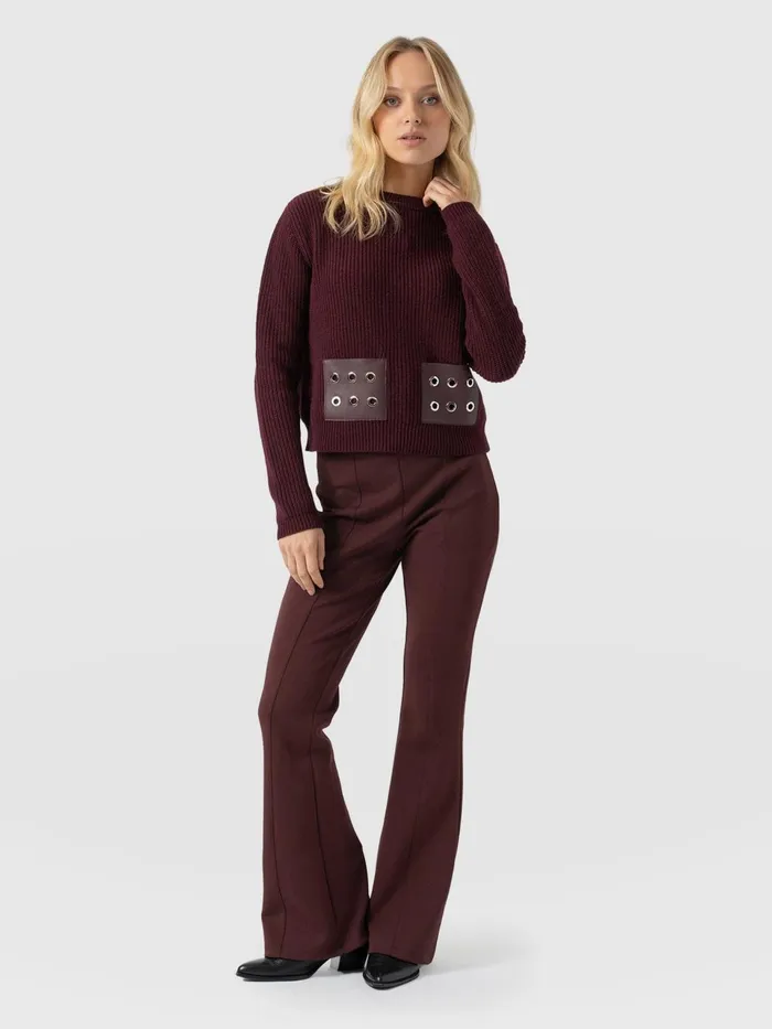 Fearne Flare Legging 8211 Maroon Maroon Women Saint And Sofia Pants