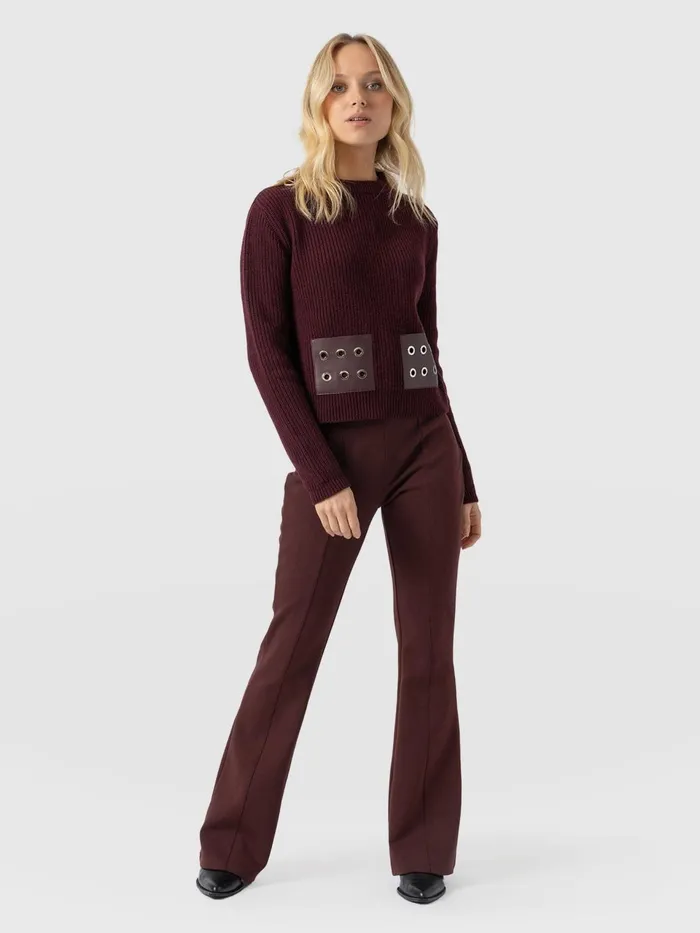Fearne Flare Legging 8211 Maroon Maroon Women Saint And Sofia Pants