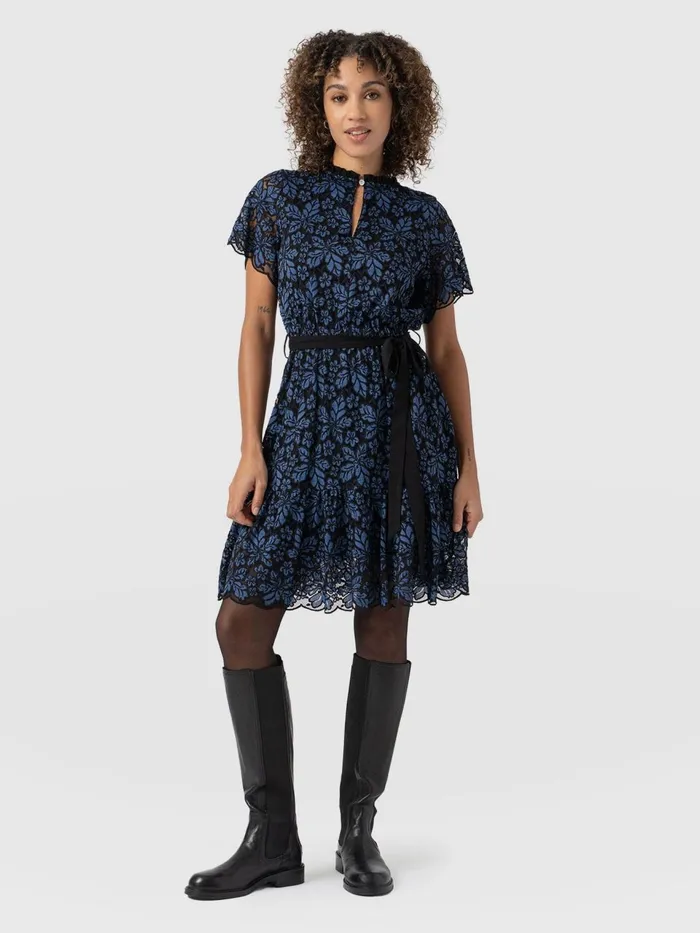 Fearne Lace Mini Dress 8211 BlueBlack Blueblack Women Saint And Sofia Dresses