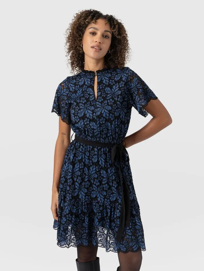 Fearne Lace Mini Dress 8211 BlueBlack Blueblack Women Saint And Sofia Dresses