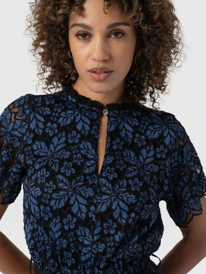 Fearne Lace Mini Dress 8211 BlueBlack Blueblack Women Saint And Sofia Dresses