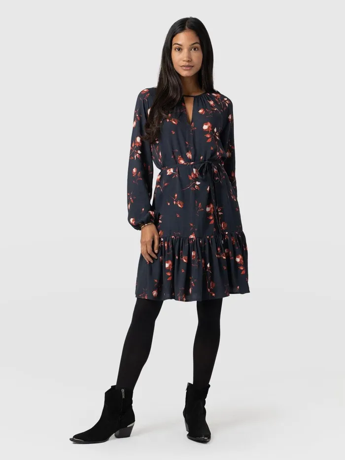 Fia Mini Tiered Dress 8211 Dark Roses Dark Roses Women Saint And Sofia Dresses Fia Mini Tiered Dress 8211 Dark Roses Dark Roses Women Saint And Sofia Dresses