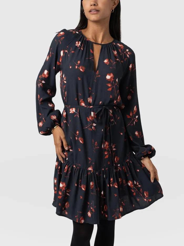 Fia Mini Tiered Dress 8211 Dark Roses Dark Roses Women Saint And Sofia Dresses