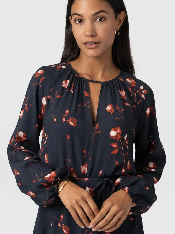 Fia Mini Tiered Dress 8211 Dark Roses Dark Roses Women Saint And Sofia Dresses