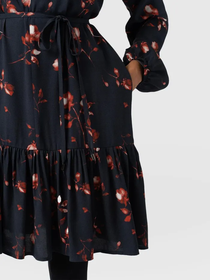 Fia Mini Tiered Dress 8211 Dark Roses Dark Roses Women Saint And Sofia Dresses