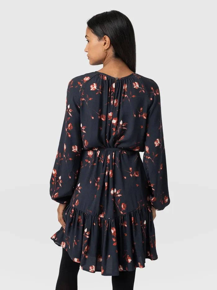 Fia Mini Tiered Dress 8211 Dark Roses Dark Roses Women Saint And Sofia Dresses