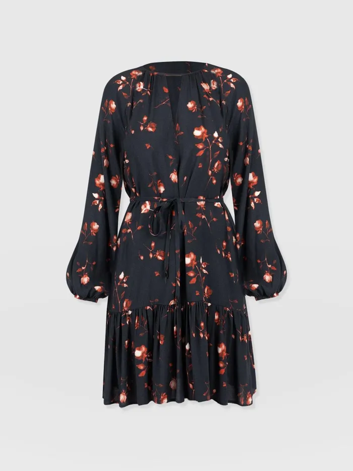 Fia Mini Tiered Dress 8211 Dark Roses Dark Roses Women Saint And Sofia Dresses
