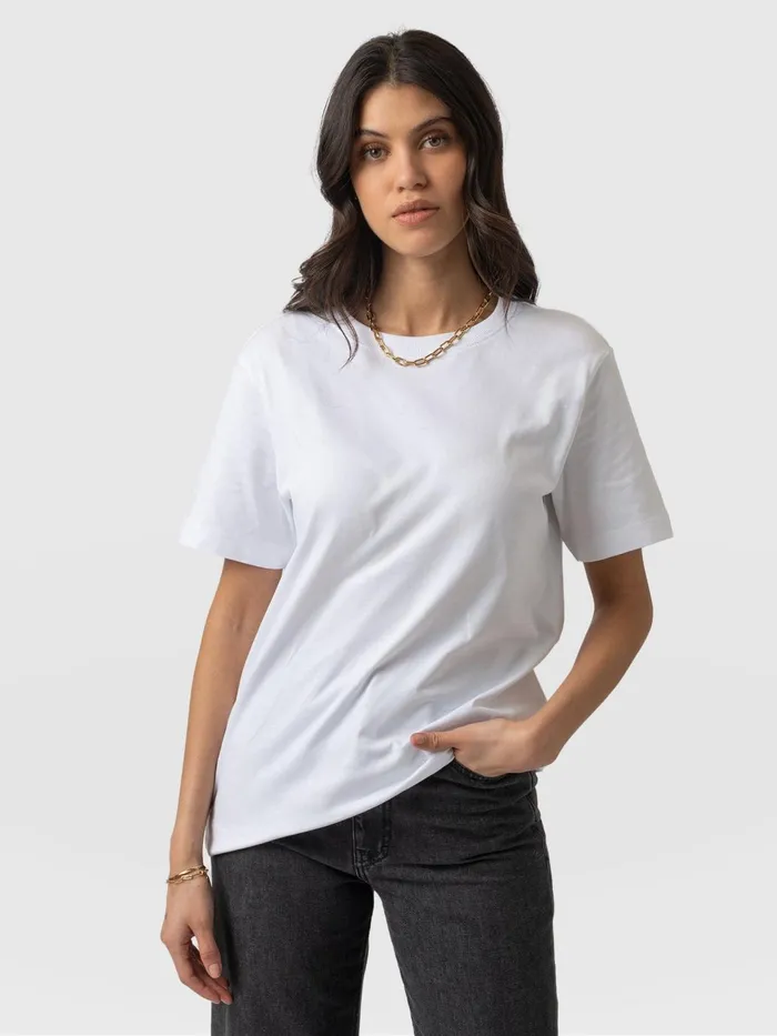 Finsbury Crew Neck Tee 8211 White White Women Saint And Sofia TShirts and Tanks