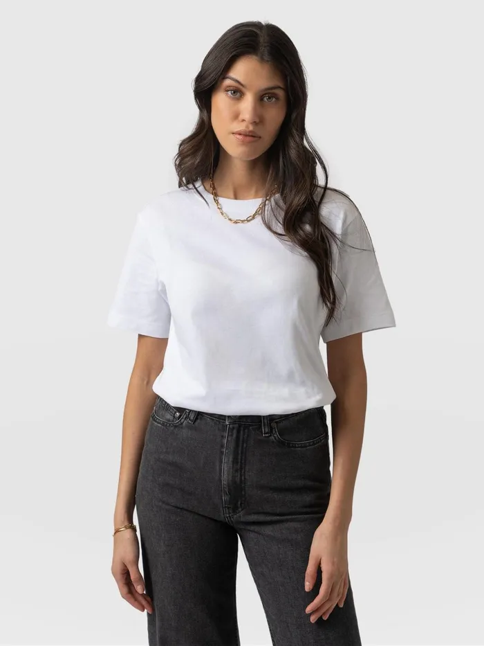 Finsbury Crew Neck Tee 8211 White White Women Saint And Sofia TShirts and Tanks