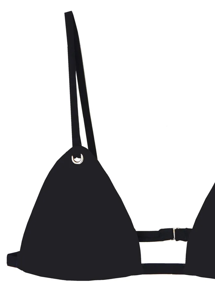 Fleur Du Mal Bikinis Women Triangle Bikini Top Black Fleur Du Mal Bikinis Women Triangle Bikini Top Black