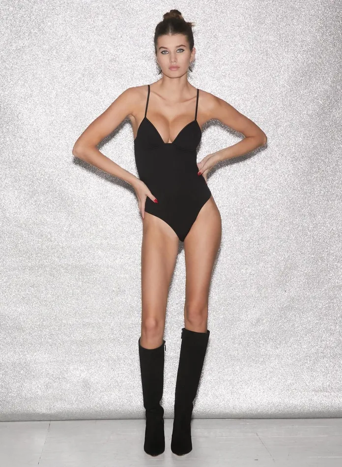 Fleur Du Mal Bodysuits Women Cupped Nonwire Bodysuit Black Fleur Du Mal Bodysuits Women Cupped Nonwire Bodysuit Black