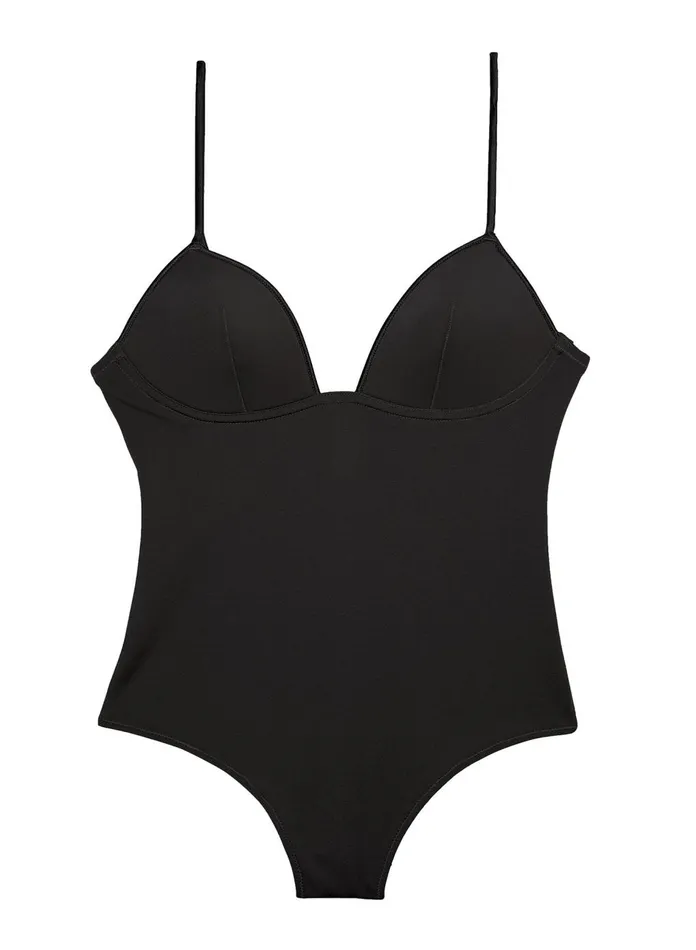 Fleur Du Mal Bodysuits Women Cupped Nonwire Bodysuit Black Fleur Du Mal Bodysuits Women Cupped Nonwire Bodysuit Black