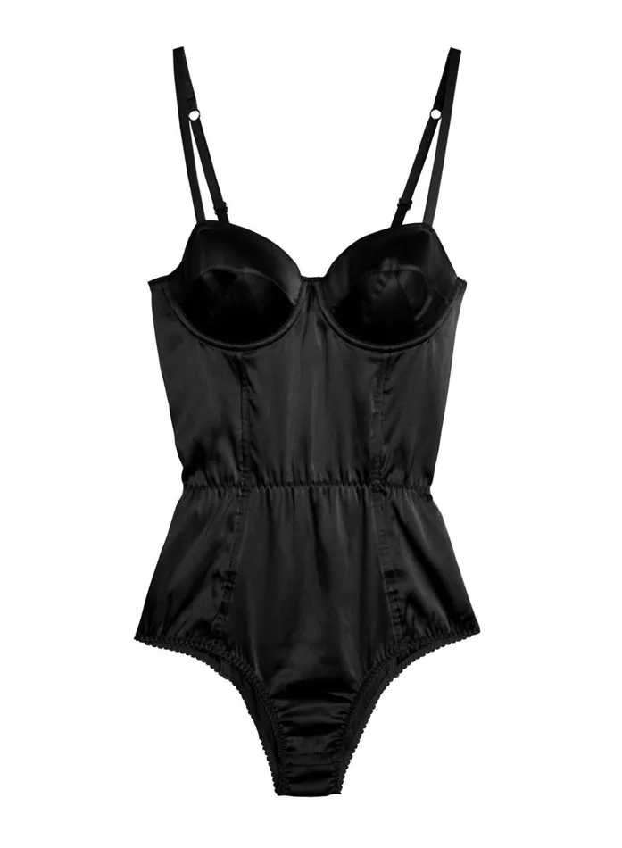 Fleur Du Mal Bodysuits Women Satin Bullet Bodysuit Black Fleur Du Mal Bodysuits Women Satin Bullet Bodysuit Black