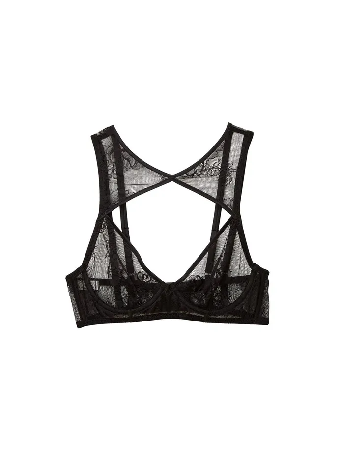 Fleur Du Mal Bras Women Bouquet Lace High Neck Bra Black Fleur Du Mal Bras Women Bouquet Lace High Neck Bra Black