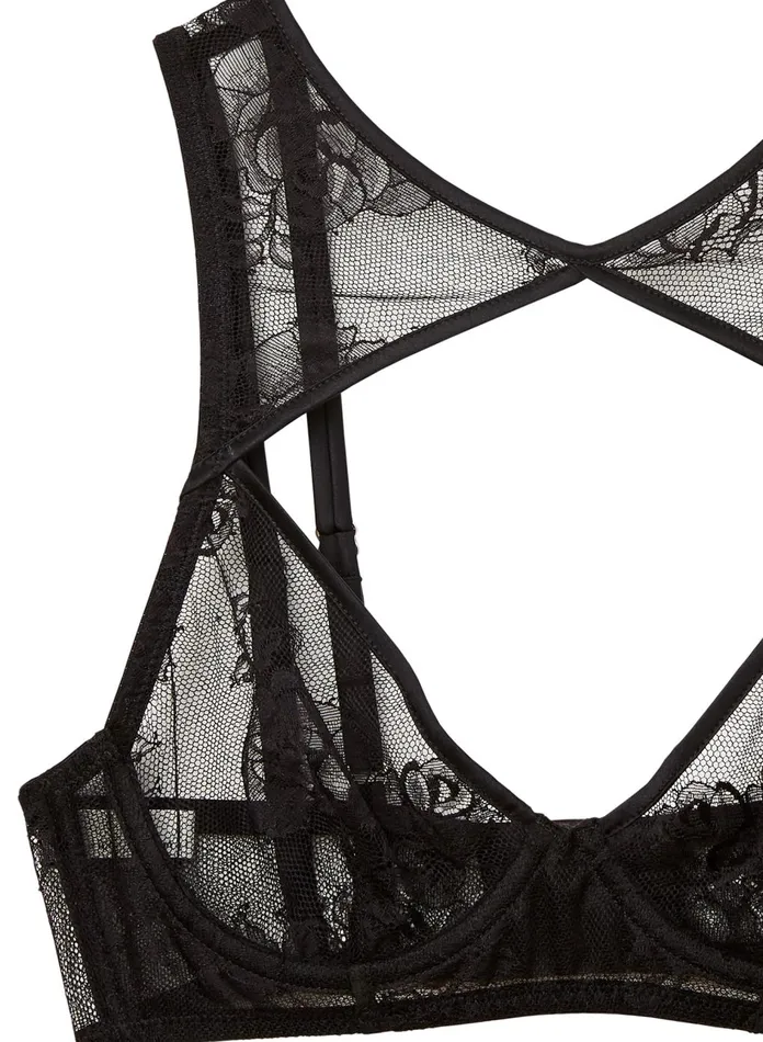 Fleur Du Mal Bras Women Bouquet Lace High Neck Bra Black Fleur Du Mal Bras Women Bouquet Lace High Neck Bra Black