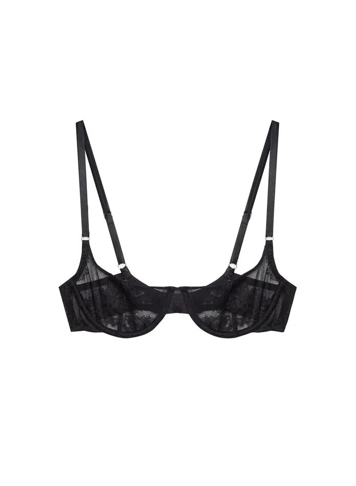 Fleur Du Mal Bras Women Bouquet Lace Scooped Balconette Bra Black Fleur Du Mal Bras Women Bouquet Lace Scooped Balconette Bra Black