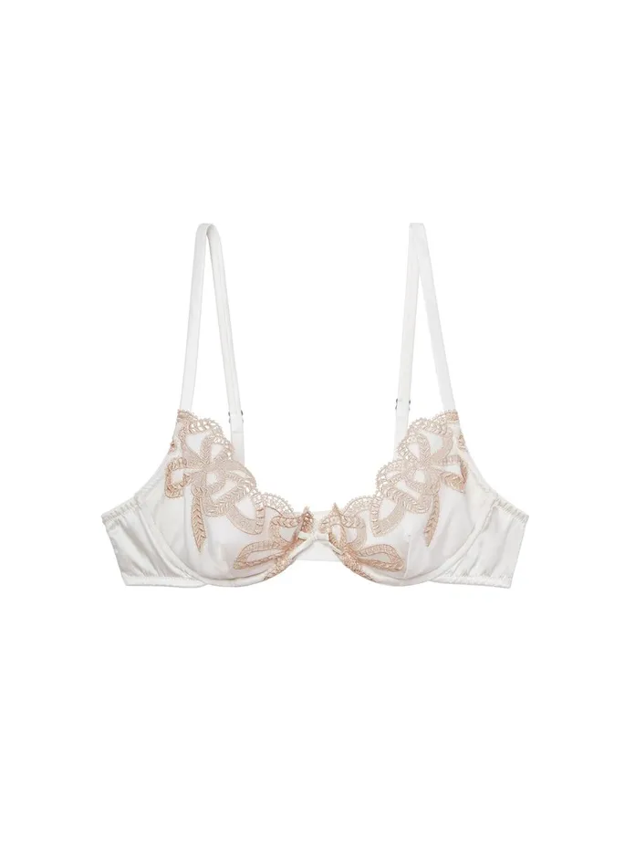 Fleur Du Mal Bras Women Bow Guipure Embroidery Bra Ivory Fleur Du Mal Bras Women Bow Guipure Embroidery Bra Ivory