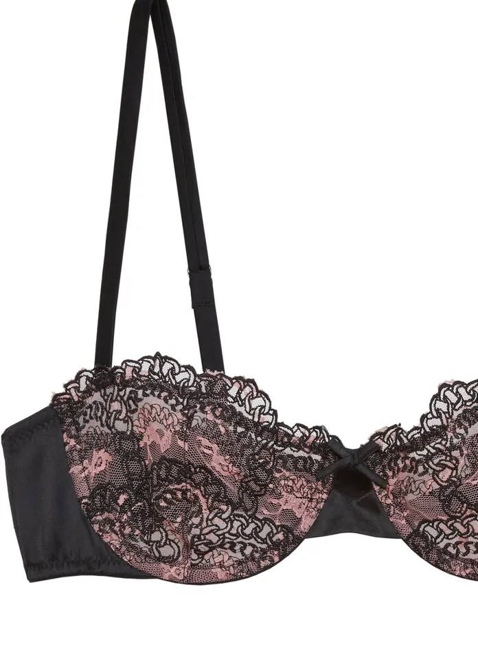 Fleur Du Mal Bras Women Chain Embroidery Balconette Bra Black Fleur Du Mal Bras Women Chain Embroidery Balconette Bra Black