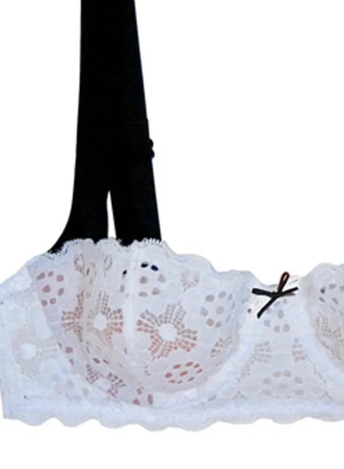 Fleur Du Mal Bras Women Crochet Lace Balconette Bra White Fleur Du Mal Bras Women Crochet Lace Balconette Bra White