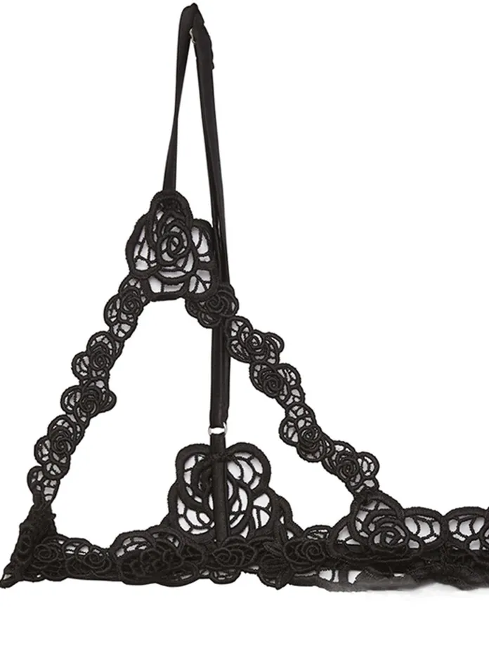 Fleur Du Mal Bras Women Fleur Guipure Ouvert Bralette Black Fleur Du Mal Bras Women Fleur Guipure Ouvert Bralette Black