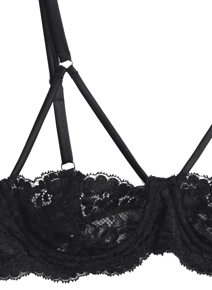 Fleur Du Mal Bras Women Foxy Lace Half Cup Bra Black Fleur Du Mal Bras Women Foxy Lace Half Cup Bra Black