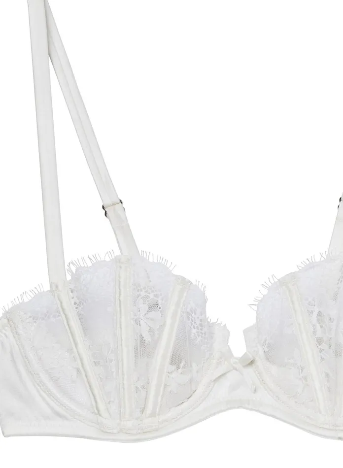 Fleur Du Mal Bras Women Frankie Lace Boned Balconette Bra Ivory Fleur Du Mal Bras Women Frankie Lace Boned Balconette Bra Ivory