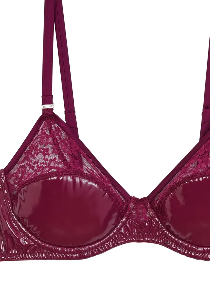 Fleur Du Mal Bras Women Frankie Lace PVC Bebe Bra Sangria Fleur Du Mal Bras Women Frankie Lace PVC Bebe Bra Sangria