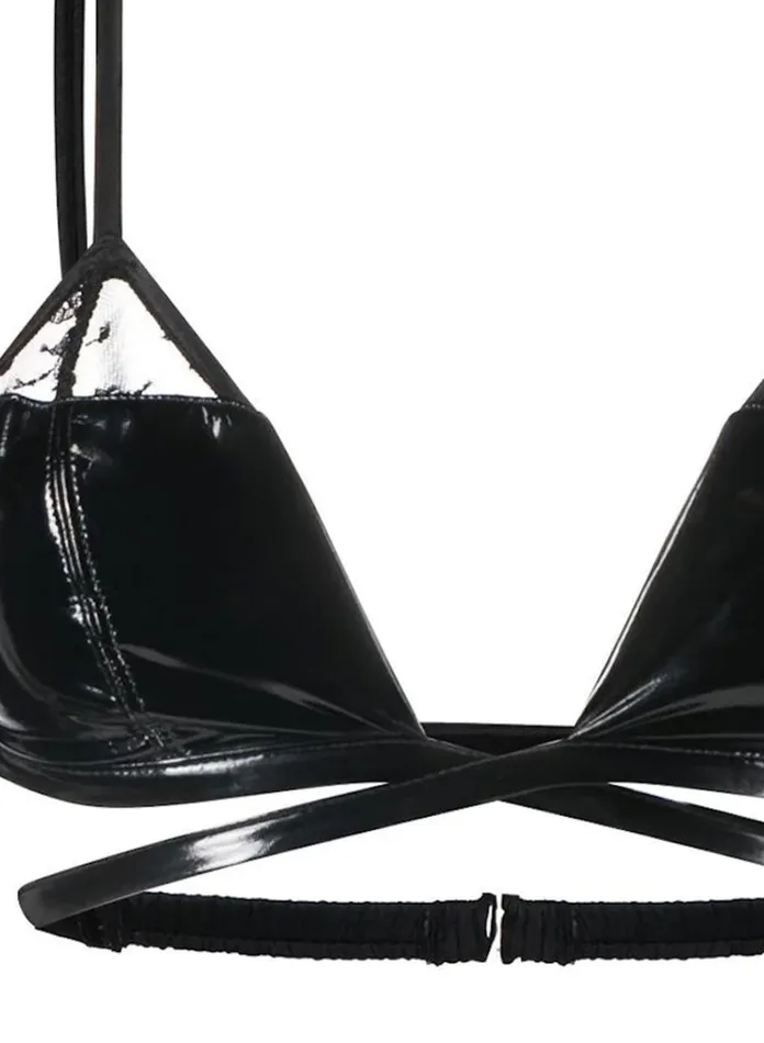 Fleur Du Mal Bras Women Frankie Lace PVC Triangle Bra Black Fleur Du Mal Bras Women Frankie Lace PVC Triangle Bra Black
