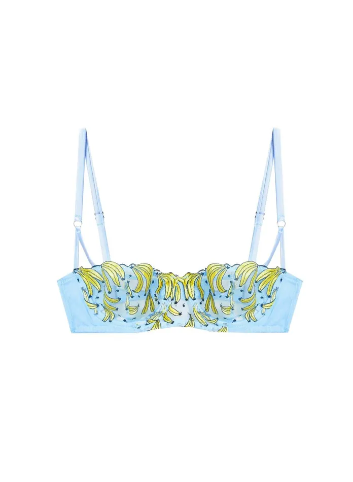 Fleur Du Mal Bras Women Fuller Cup Banana Embroidery Balconette Bra Ice Queen Fleur Du Mal Bras Women Fuller Cup Banana Embroidery Balconette Bra Ice Queen