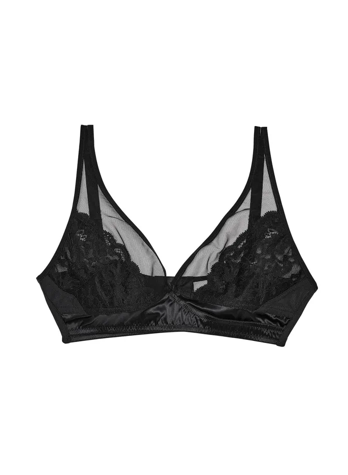 Fleur Du Mal Bras Women Fuller Cup Charlotte Soft Bralette Black
