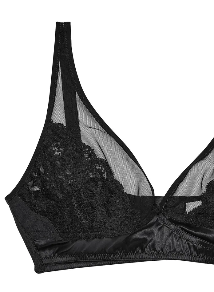 Fleur Du Mal Bras Women Fuller Cup Charlotte Soft Bralette Black