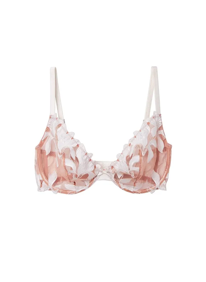 Fleur Du Mal Bras Women Fuller Cup Lily Embroidery Plunge Demi Bra Ivory Fleur Du Mal Bras Women Fuller Cup Lily Embroidery Plunge Demi Bra Ivory