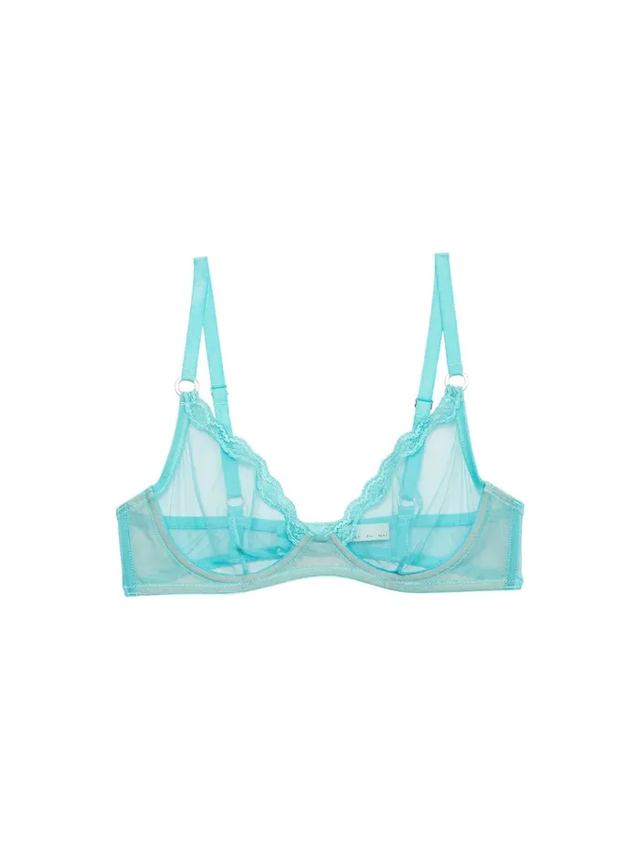 Fleur Du Mal Bras Women Fuller Cup Sheer Tulle Demi Bra Bright Jade Fleur Du Mal Bras Women Fuller Cup Sheer Tulle Demi Bra Bright Jade