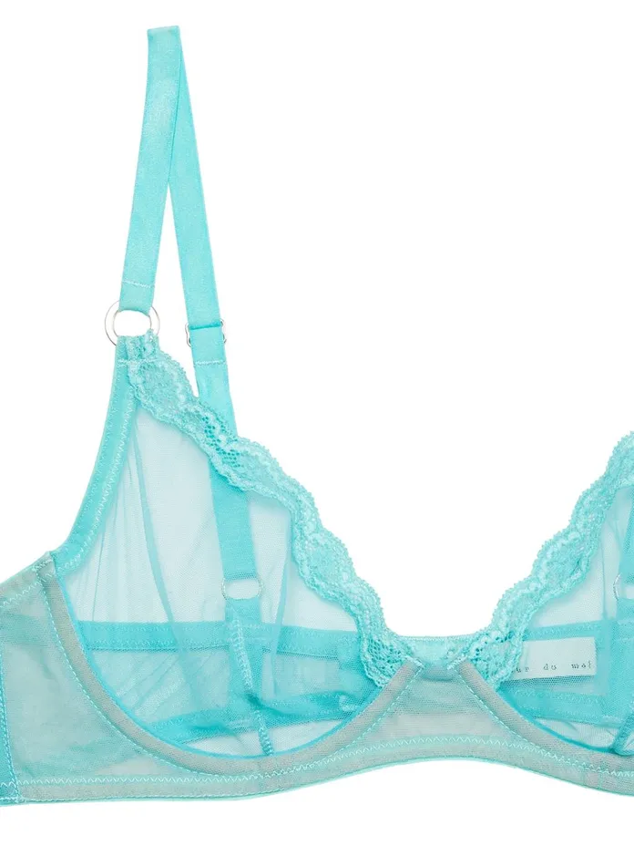 Fleur Du Mal Bras Women Fuller Cup Sheer Tulle Demi Bra Bright Jade Fleur Du Mal Bras Women Fuller Cup Sheer Tulle Demi Bra Bright Jade