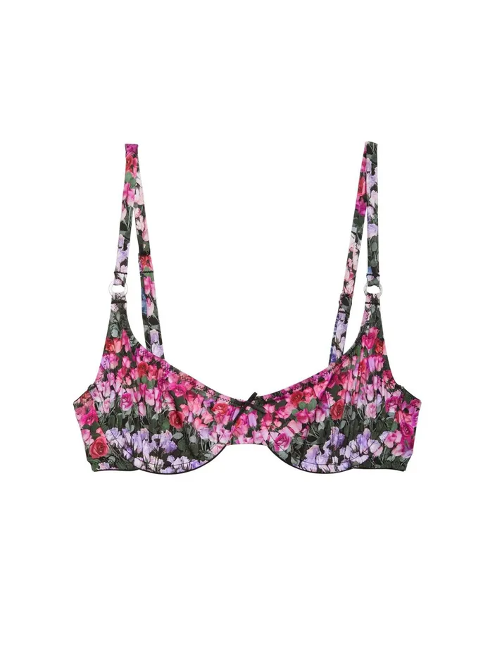 Fleur Du Mal Bras Women Jersey Scooped Balconette Bra Rose Stripe Fleur Du Mal Bras Women Jersey Scooped Balconette Bra Rose Stripe