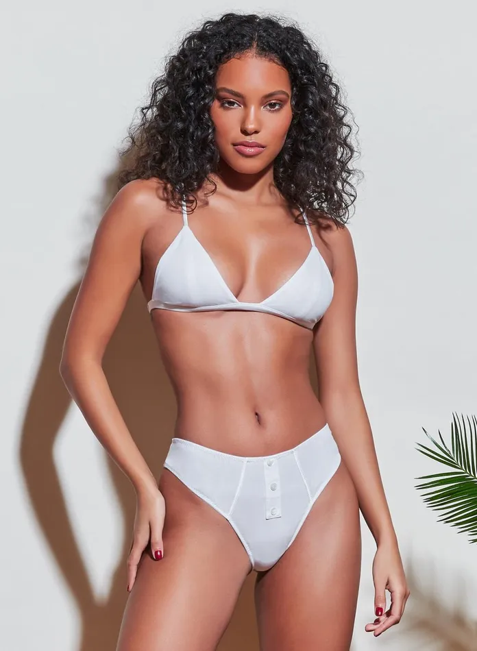 Fleur Du Mal Bras Women Organic Cotton Luxe Triangle Bra Ivory Fleur Du Mal Bras Women Organic Cotton Luxe Triangle Bra Ivory