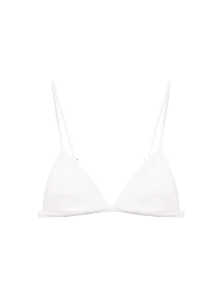 Fleur Du Mal Bras Women Organic Cotton Luxe Triangle Bra Ivory Fleur Du Mal Bras Women Organic Cotton Luxe Triangle Bra Ivory