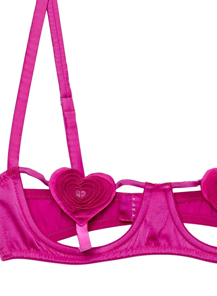 Fleur Du Mal Bras Women Queen Of Hearts Balconette Bra Ultra Pink Fleur Du Mal Bras Women Queen Of Hearts Balconette Bra Ultra Pink