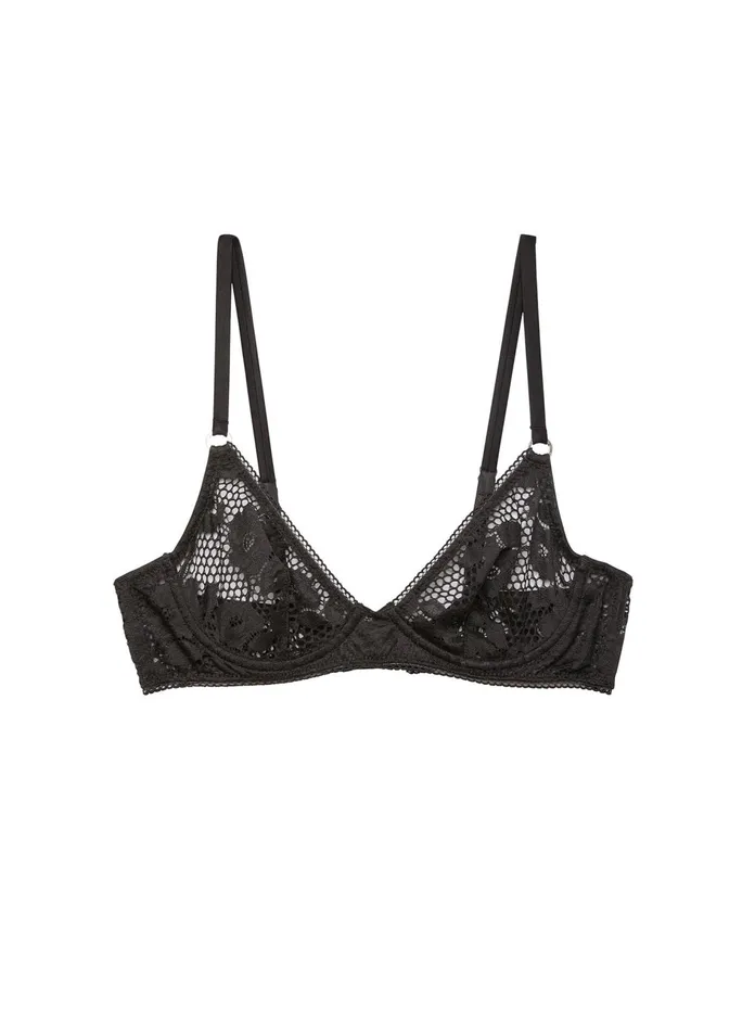 Fleur Du Mal Bras Women Rosalia Lace Demi Bra Black Fleur Du Mal Bras Women Rosalia Lace Demi Bra Black