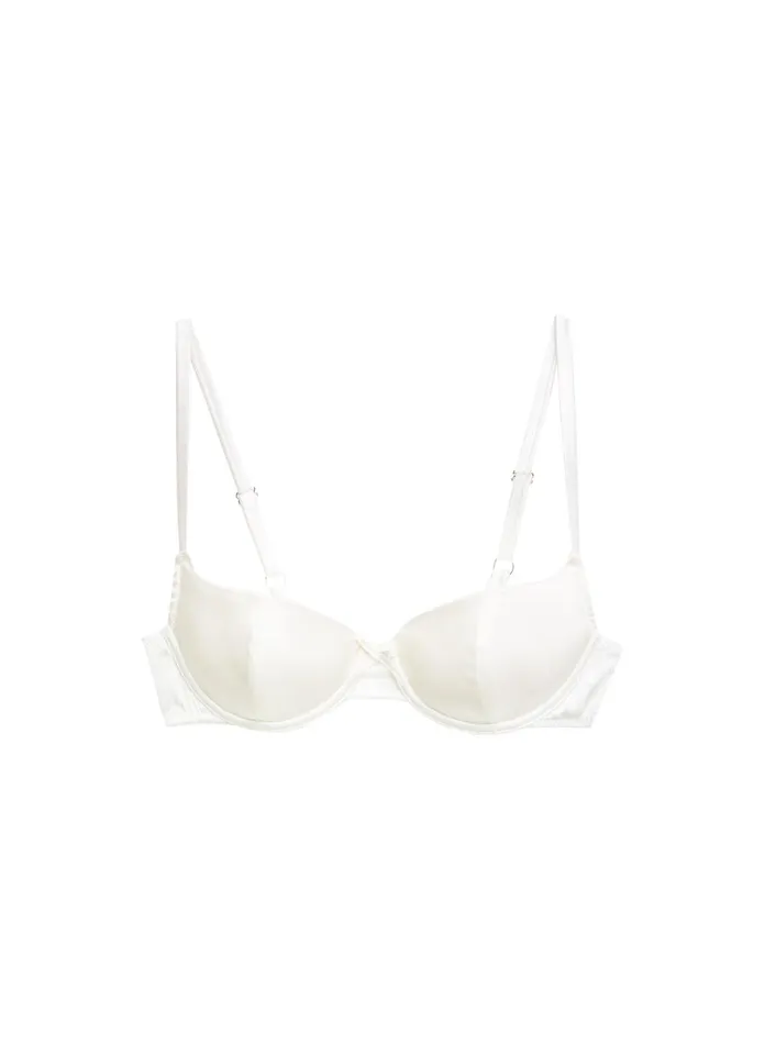 Fleur Du Mal Bras Women Satin Luxe Balconette Bra Ivory Fleur Du Mal Bras Women Satin Luxe Balconette Bra Ivory