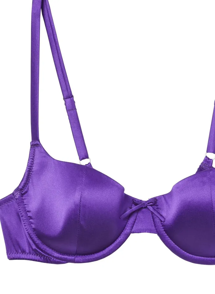 Fleur Du Mal Bras Women Satin Luxe Balconette Bra Pansy Fleur Du Mal Bras Women Satin Luxe Balconette Bra Pansy
