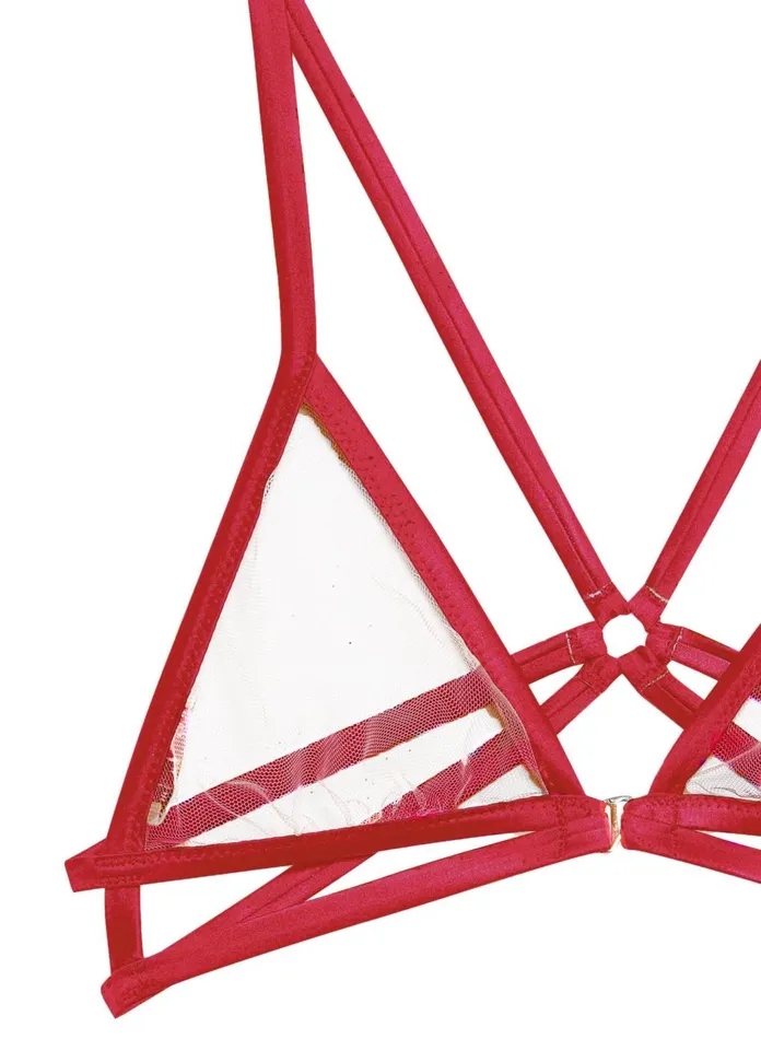 Fleur Du Mal Bras Women Strappy Bondage Bra Rouge Fleur Du Mal Bras Women Strappy Bondage Bra Rouge