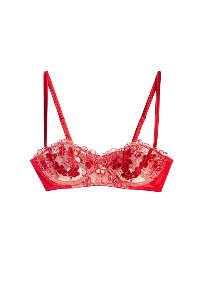 Fleur Du Mal Bras Women Violet Balconette Bra Rouge
