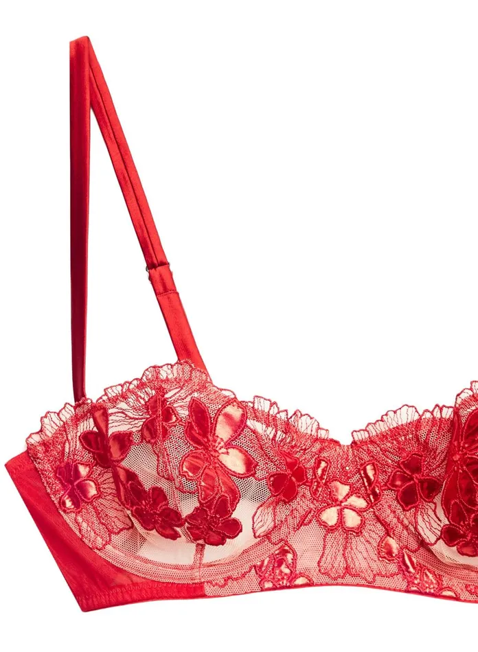 Fleur Du Mal Bras Women Violet Balconette Bra Rouge