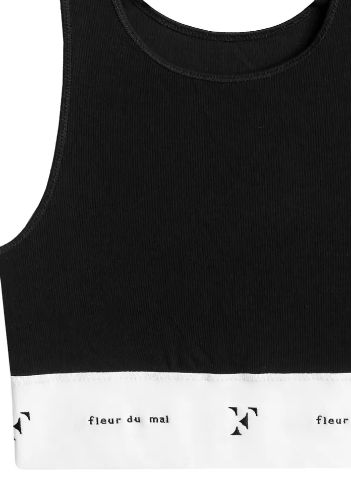 Fleur Du Mal Bustiers and Bra Tops Women Garon Crop Tank Black Fleur Du Mal Bustiers and Bra Tops Women Garon Crop Tank Black