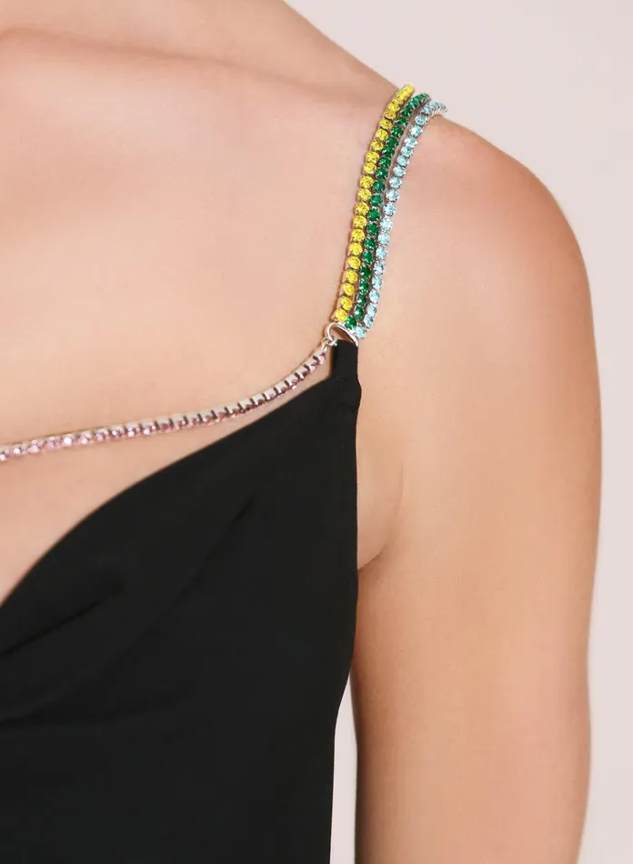 Fleur Du Mal Camis and Tanks Women Rhinestone Chain Cami Black Fleur Du Mal Camis and Tanks Women Rhinestone Chain Cami Black