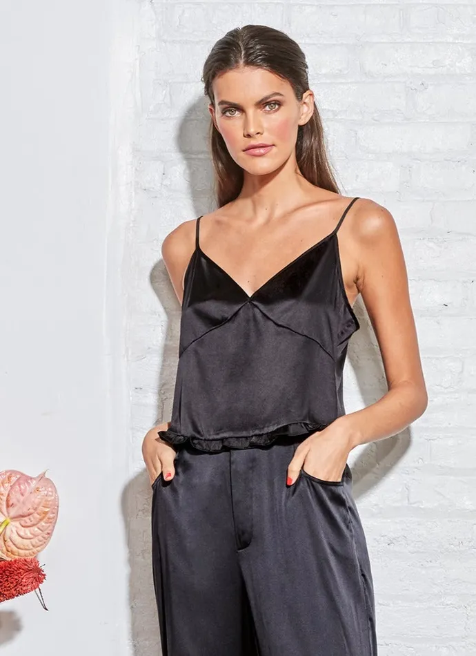 Fleur Du Mal Camis and Tanks Women Washable Silk Cami Black